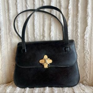 Mid century black subtle faux reptile pattern pocket book